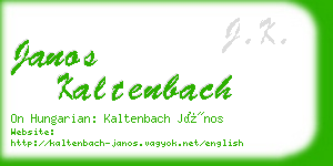 janos kaltenbach business card